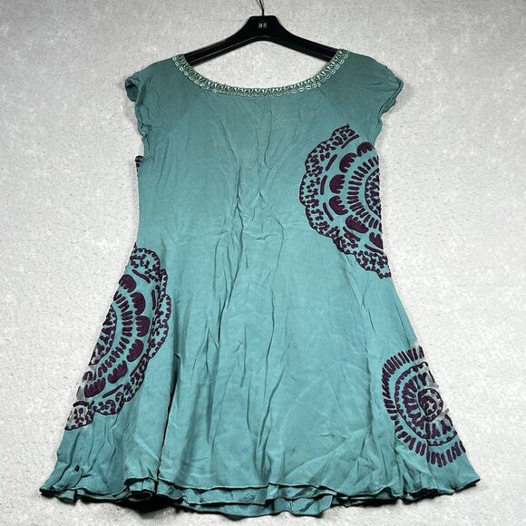 Vintage Didi Blouse Womens Size 7 Embellished Top Floral Ruffle Short Sleeve - Picture 10 of 13